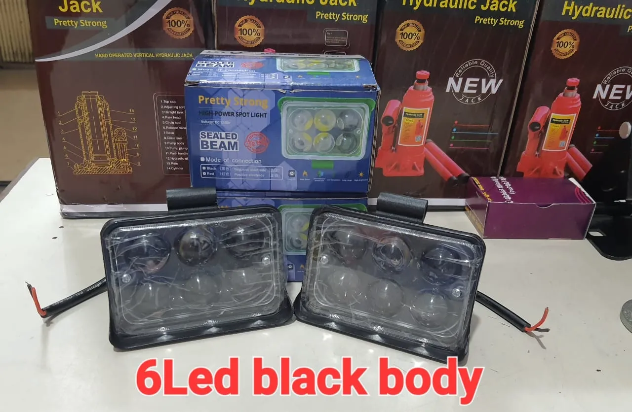 Pretty Strong 6 LED Black Body Sealed Beam Spotlight